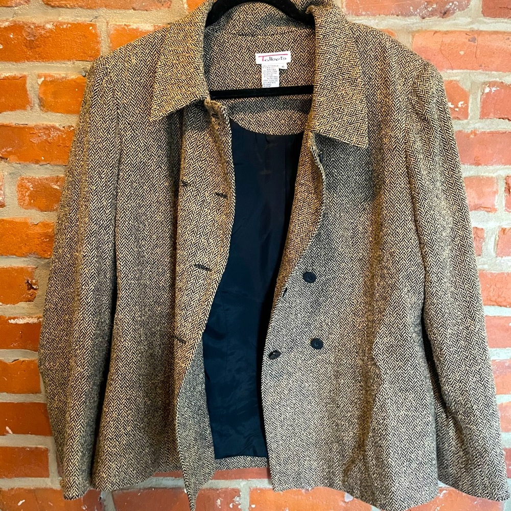 Talbots Brown and Black Peacoat